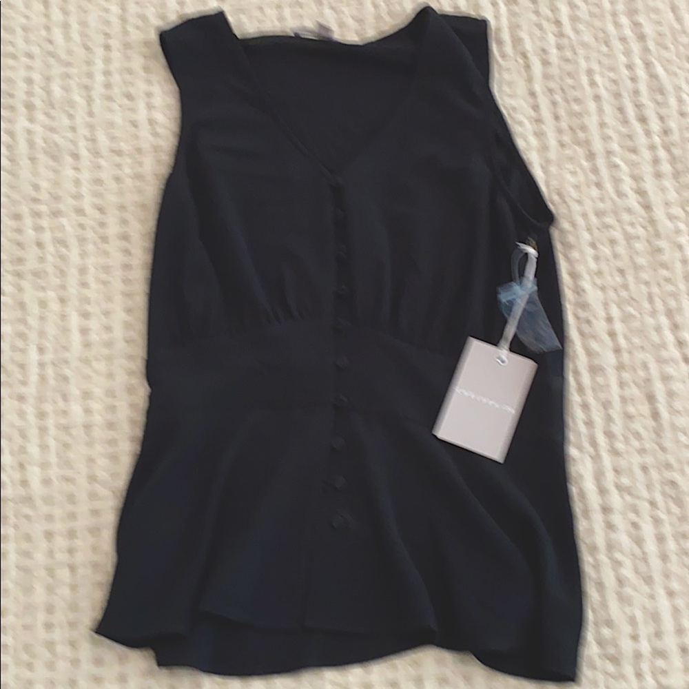 Black sleeveless blouse